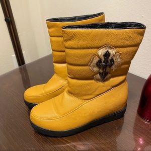 Mustard Yellow Bootie with Cross